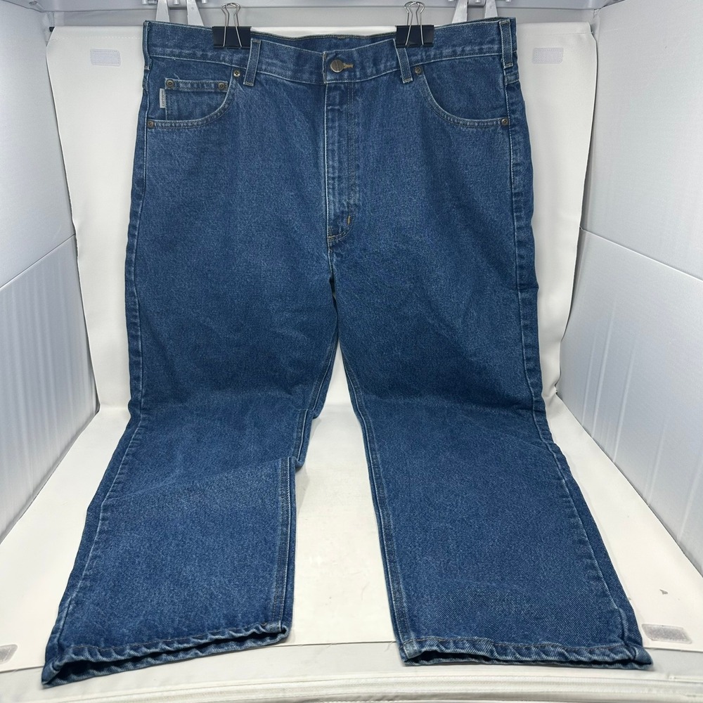 Carhartt Jeans Men 40x32 Blue B17 DST Relaxed Fit Straight Leg Cotton Denim
